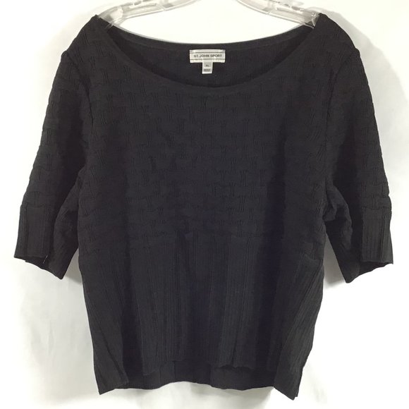 St. John Sport Black Shirt Size XL Polyester good condition - Picture 1 of 11